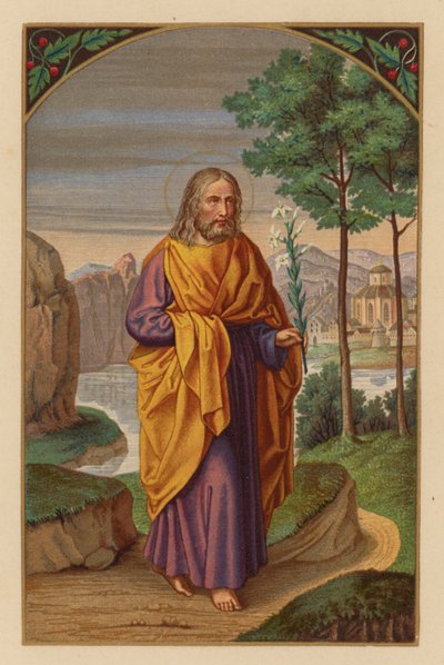 San José es el patrón de la iglesia (chromolitho) de Austrian School