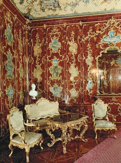 La Sala de los Millones panelada con madera de higuera incrustada con miniaturas persas y decorada con ornamentos dorados, Schloss Schonbrunn, Viena de Austrian School