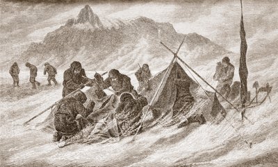 La lágrima se agranda durante una tormenta de nieve, 1876 de Austrian School