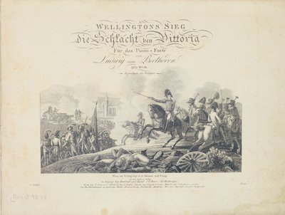Página de título de la Victoria de Wellington, Op. 91, publicado por S.A. Steiner & Comp., Viena de Austrian School