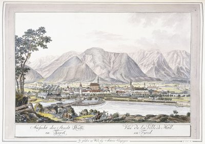 Vista de Hall en Tirol, 1779-1792 de Austrian School