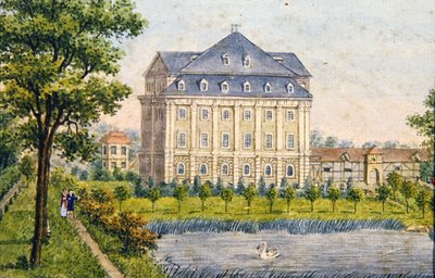 Vista de un castillo de campo, c.1780 de Austrian School
