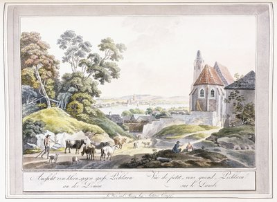 Vista de Pechlarn Pequeño y Grande en el Danubio, 1779-1792 de Austrian School