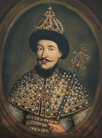 Retrato del Zar Alexis I Mikhailovich de Rusia 1629-1676 de Austrian master