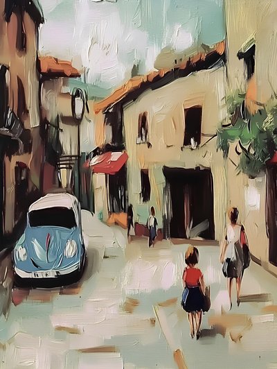 Una encantadora escena callejera europea de Avanesova Elena