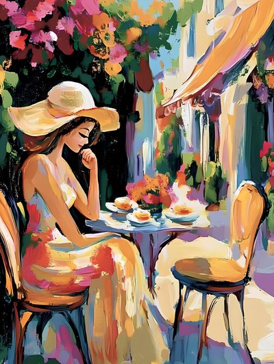 Una tarde en el Café Colorido de Avanesova Elena