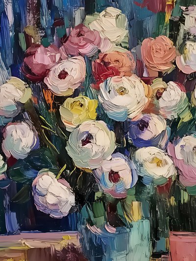 Flores coloridas en impasto de Avanesova Elena