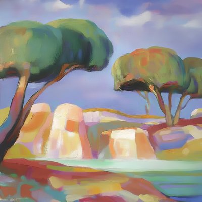 Paisaje colorido y sereno de Avanesova Elena
