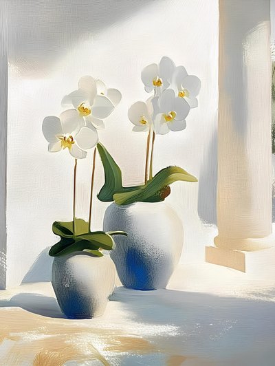 Elegantes orquídeas blancas de Avanesova Elena