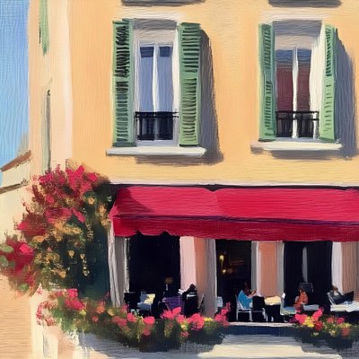 Florecimiento del Café Europeo de Avanesova Elena