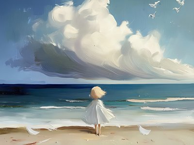 Chica contemplando el mar de Avanesova Elena
