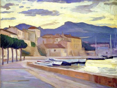Puesta de sol en el puerto del Mediterráneo de Avanesova Elena