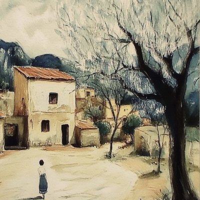 Escena de un pueblo mediterráneo de Avanesova Elena