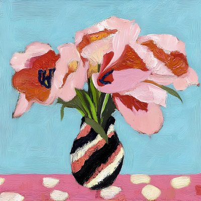 Naturaleza muerta con tulipanes rosas de Avanesova Elena