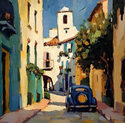 Coche azul de Sunny Village de Avanesova Elena