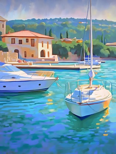 Barcos de Turquoise Harbor de Avanesova Elena