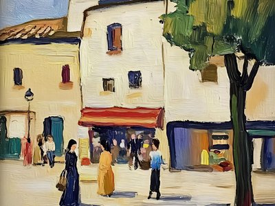 Una animada escena callejera europea de Avanesova Elena