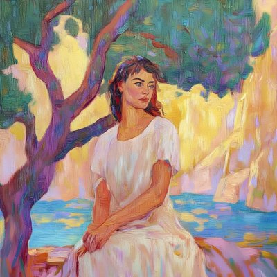 Mujer en la luz dorada de Avanesova Elena