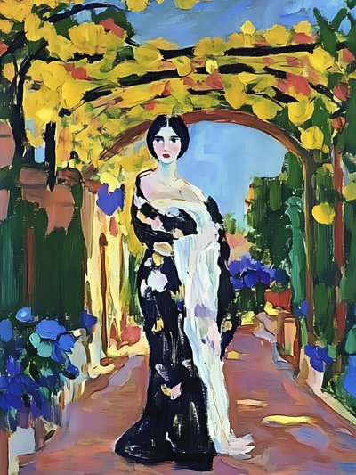 Mujer bajo un arco amarillo de Avanesova Elena
