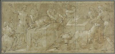 Eneas y sus Compañeros Preparando Animales para el Sacrificio de Avanzino Nucci