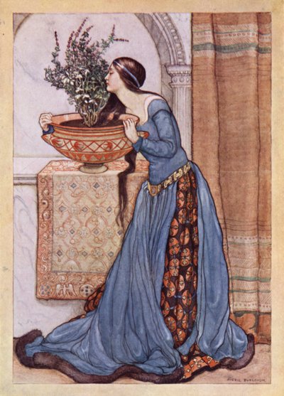 John Keats: Isabella, Or, The Pot Of Basil (litografía en color) de Averil Mary Burleigh