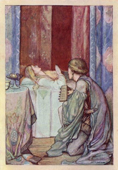 John Keats: La víspera de Santa Inés (litografía en color) de Averil Mary Burleigh