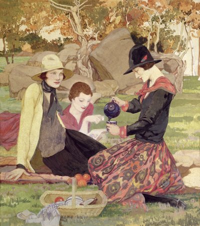 The Picnic (acuarela y gouache sobre papel) de Averil Mary Burleigh