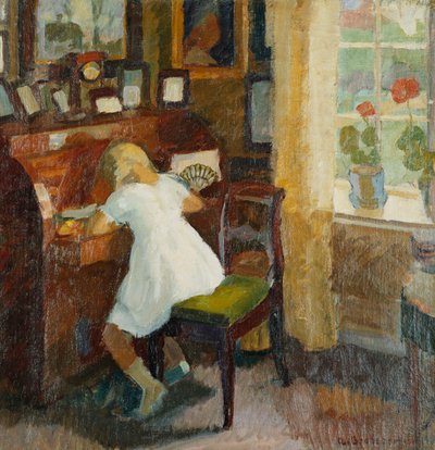 Una chica en un escritorio de Axel Bredsdorff