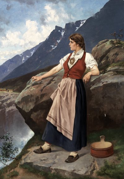 Noruega:  Mujer en el mirador Mujer en el mirador de Axel Ender