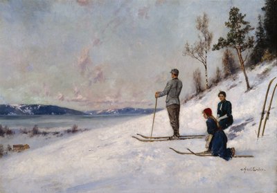 Esquiador (óleo sobre lienzo) de Axel Hjalmar Ender