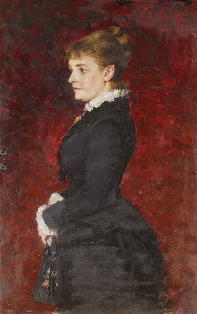 Retrato - Dama vestida de negro de Axel Jungstedt