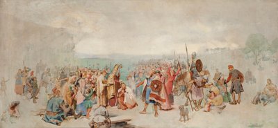 El bautismo de Olof Skötkonung en Husaby por Sigfrid de Suecia de Axel Kulle