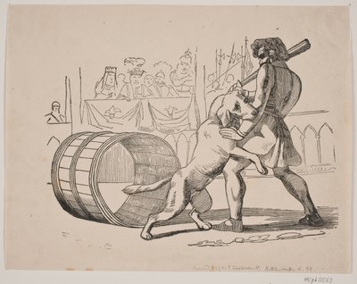 La lucha de Macaire con el perro de Axel Theodor Kittendorff