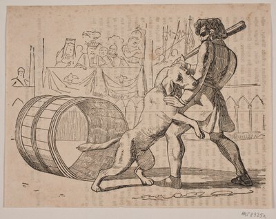 La lucha de Macaire con el perro de Axel Theodor Kittendorff