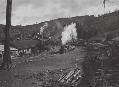 Japón: Numanohira, Transporte de madera (foto b/n) de Axel von Graefe