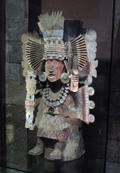 Quemador de incienso en forma de la diosa del maíz Xilonen, Tláhuac, período Posclásico Tardío de Aztec