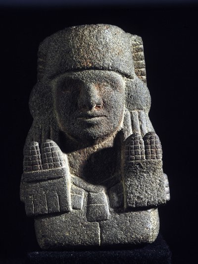 Arte azteca: representación de Chicomecoatl (llamada también Xilonen), diosa del maíz y la fertilidad. Museo Nacional de Antropología, México de Aztec Aztec