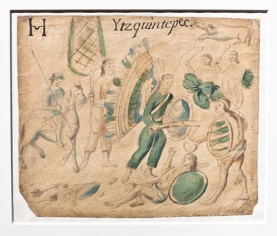 Códice Lienzo de Tlaxcala / Combate entre guerreros (manuscrito) de Aztec Aztec