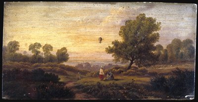 Globo sobre el bosque, c.1840 de B. Cook
