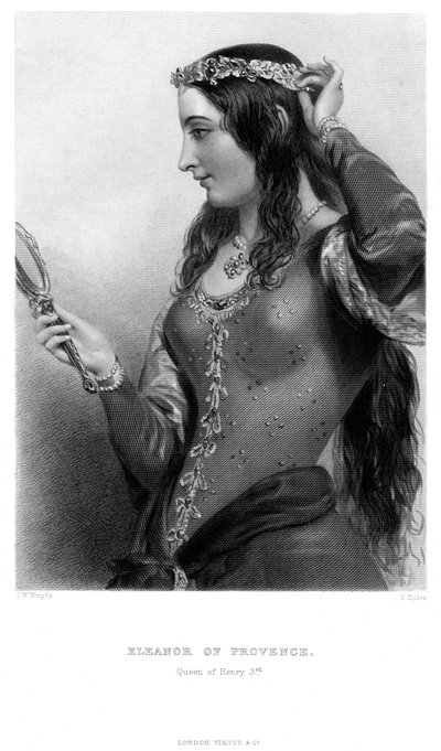 Leonor de Provenza c1223-1291, reina consorte del rey Enrique III, siglo XIX de B. Eyles