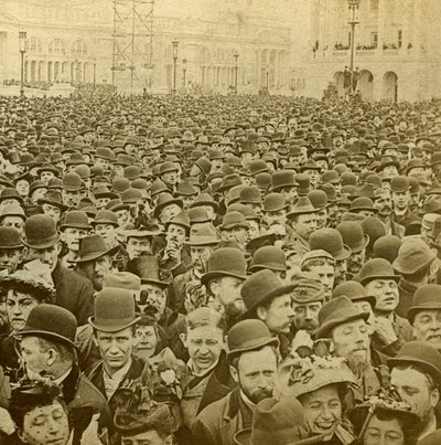 Multitud en la inauguración de la Exposición Colombina, Chicago, Illinois, EE.UU., 1893 de B. W. Kilburn