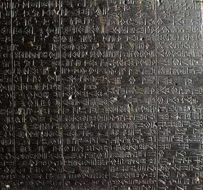 Estela de diorita con el Código de Hammurabi de Babylonian