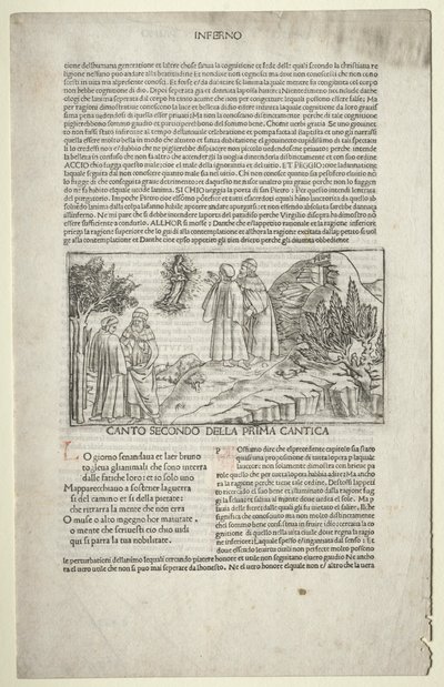 Dante y Virgilio con la visión de Beatriz, c.1481-1485 de Baccio Baldini