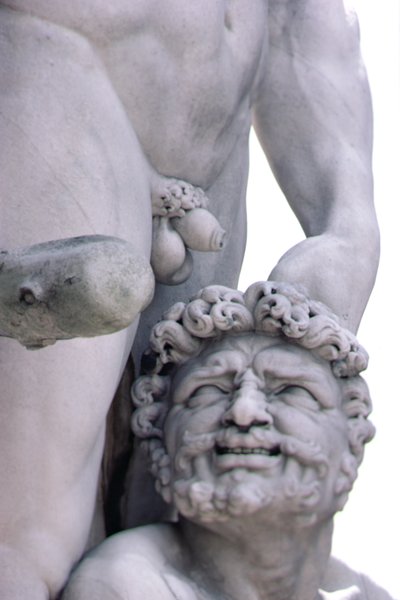 Detalle de la estatua de Hércules y Caco de Baccio Bandinelli