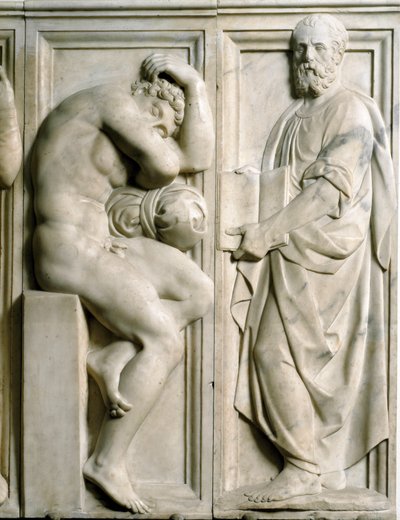Profeta e Ignudo Bajo relieve de mármol por Baccio Bandinelli de Baccio Bandinelli