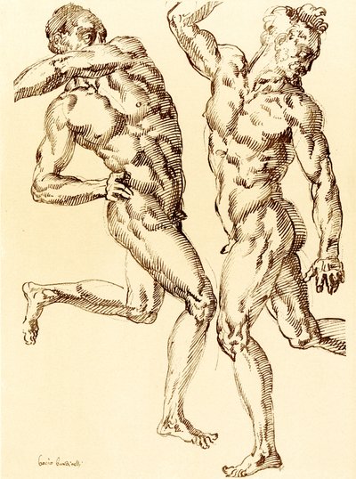 Dos estudios de desnudos masculinos de Baccio Bandinelli