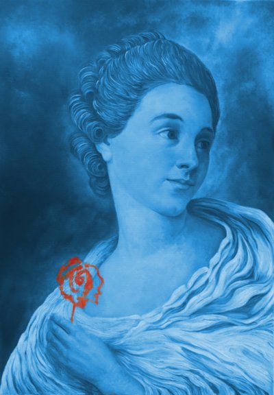 Retrato azul, rosa roja de Balazs Solti