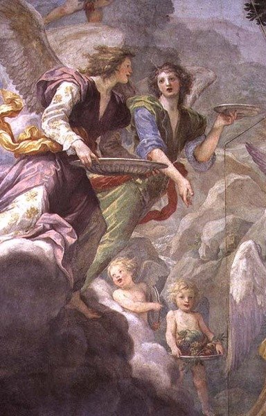 Cristo servido por ángeles (detalle) de Baldassare  Franceschini