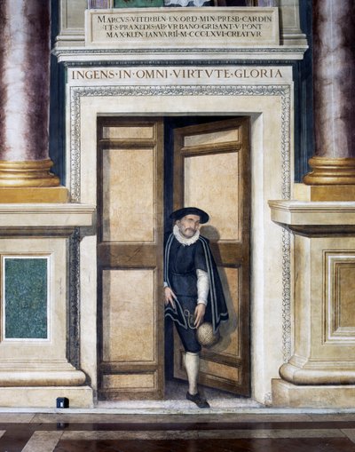 Puerta falsa (siglo XVI), de Baldassare Croce (1558-1628), fresco, pared sur del Salón Regio, Ayuntamiento, Roma, Lacio, Italia de Baldassare Croce