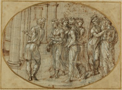 Odiseo y las hijas de Licomedes de Baldassare Peruzzi